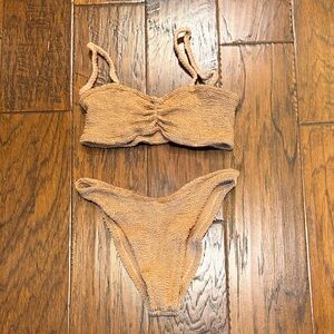 Textured Tan Bikini Set